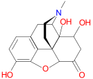 Chemical structure of 8,14-Dihydroxydihydromorphinone.