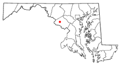 Location of Germantown in the U.S. state of Maryland.