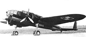 A Polish PZL.37 Łoś medium bomber aircraft