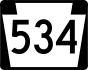 PA Route 534 marker