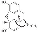 Chemical structure of Morphine.