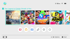 The Nintendo Switch main menu.