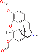 Chemical structure of Diformylmorphine.