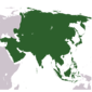 The North American continent with country borders