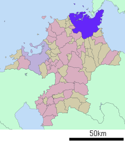 Location of Kitakyushu in Fukuoka Prefecture