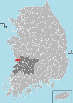 Location in South Korea