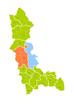 Location of Urmia County in West Azerbaijan Province.