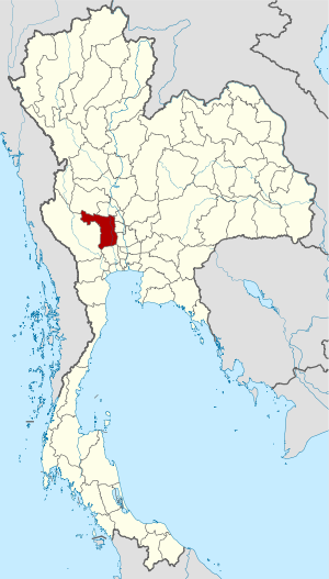 Map of Thailand highlighting Suphan Buri Province