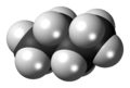 Space-filling model of the butane molecule