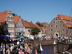 View of the old hanse-harbor of Stade