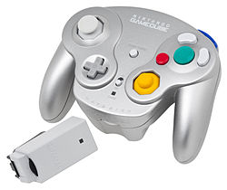 Silver WaveBird wireless controller + receiver