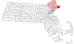 Location in Essex County in Massachusetts