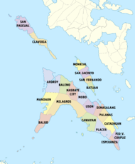 Political map of Masbate