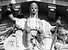 A statue of Justice on the tympanum of the Old Supreme Court Building, Singapore