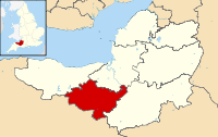 Shown within Somerset