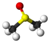 Stereo structural formula of dimethyl sulfoxide with an explicit electron pair and assorted dimensions