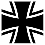 A stylized black cross; the insignia of the Bundeswehr.