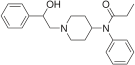 Chemical structure of betahydroxyfentanyl.