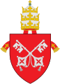 Nicholas V (Tommaso Parentucelli; 1447–1455) was the first to use the keys of Peter as heraldic device. He would remain the only pope to choose a coat of arms upon his election (and not use his family arms) until the 18th century (Pope Pius VI).  Whether this choice was a demonstration of humility, or due to a lack of a family coat of arms (Parentucelli was the son of a physician) is not known.[need quotation to verify]