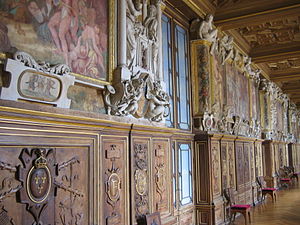 Detail of the decoration of the Gallery of Francis I