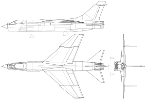 3-side view of the F-8E.