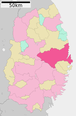 Location of Miyako in Iwate Prefecture