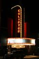 Exterior view of the Eglinton Theatre at night