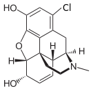 Chemical structure of 1-Chlorocodeine.