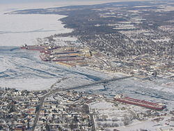 Aerial view of Sturgeon Bay.