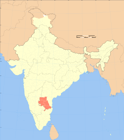 Map of India with Rayalaseema highlighted in red