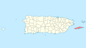 Location of Vieques in Puerto Rico