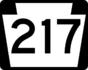 PA Route 217 marker