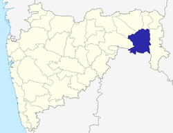 Location of Chandrapur district in Maharashtra