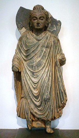 stone statue of Gautama Buddha, 1st century AD, Gandhara