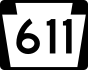 PA Route 611 marker