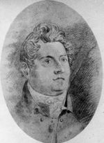 Francis Greenway appears as a chubby-faced man with an aquiline nose and his hair carefully arranged in a windswept style. He is looking inspired.