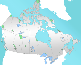 Map showing the location of Forillon National Park