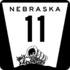 Nebraska Highway 11 marker