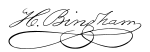 Signature of Hiram Bingham I.svg