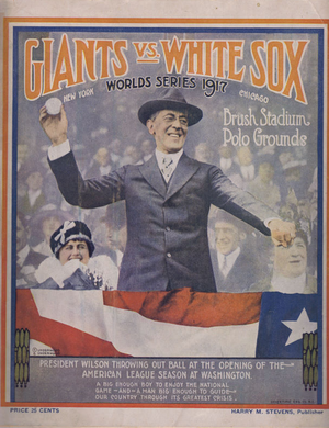 A program from the 1917 World Series, depicting Woodrow Wilson