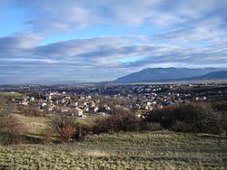 Bankya, with Sofia and Vitosha Mountain in the background