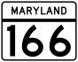 Maryland Route 166 marker