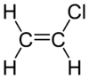 Structural formula of vinyl chloride