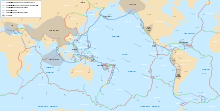 World map indicating tectonic plate boundaries