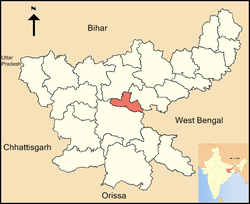 Location of Ramgarh district in Jharkhand