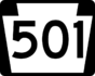 PA Route 501 marker