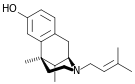 Chemical structure of Pentazocine.