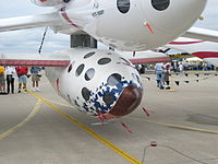 SpaceShipOne hanging under White Knight