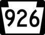 PA Route 926 marker