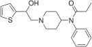 Chemical structure of betahydroxythiofentanyl.